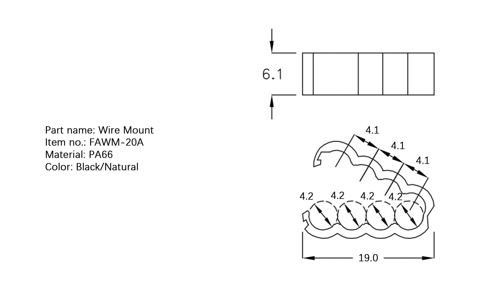 Plastic Wire Mount FAWM-20A